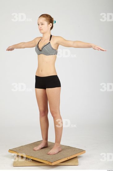 Whole Body Woman T poses Casual Underwear Slim Studio photo references