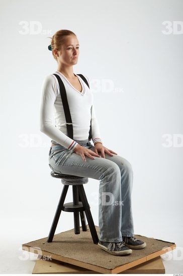 Whole Body Woman Artistic poses White Casual Slim