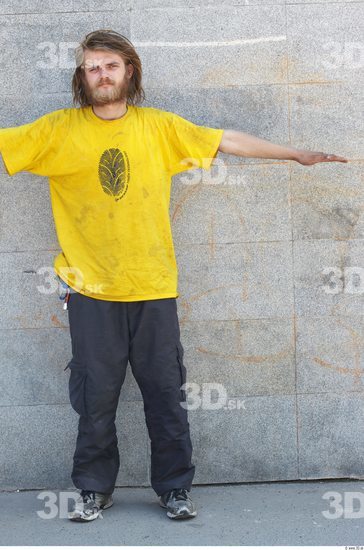 Whole Body Man T poses White Sports Slim Bearded