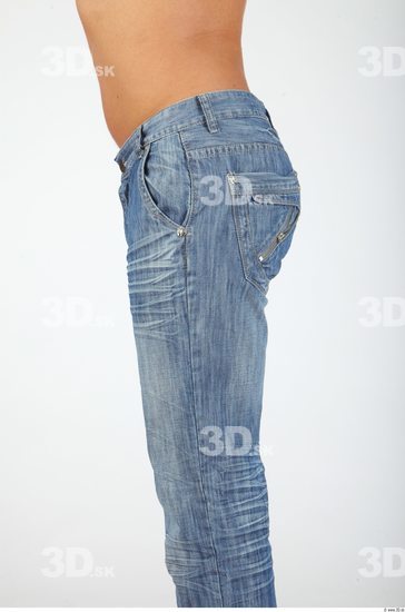 Thigh Whole Body Man Casual Jeans Chubby Studio photo references