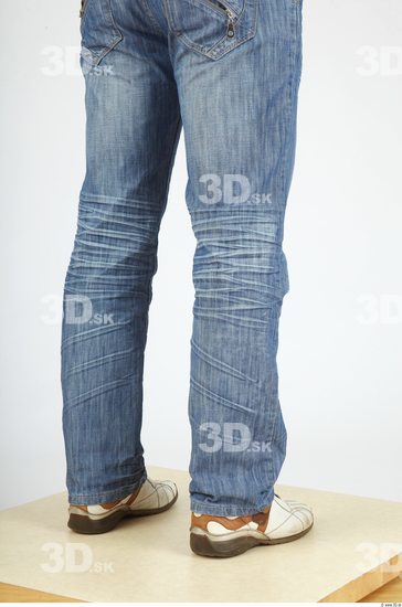 Calf Whole Body Man Casual Jeans Chubby Studio photo references