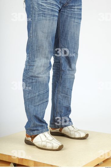 Calf Whole Body Man Casual Jeans Chubby Studio photo references