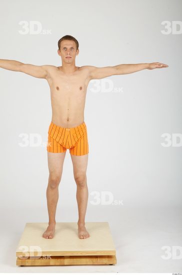 Whole Body Man T poses Casual Underwear Pants Slim Studio photo references