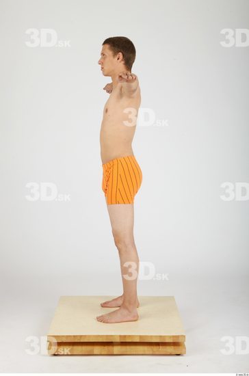 Whole Body Man T poses Casual Underwear Pants Slim Studio photo references