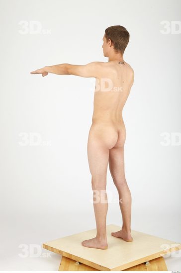 Whole Body Man Nude Casual Slim Studio photo references