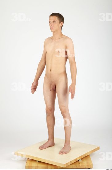 Whole Body Man Nude Casual Slim Studio photo references