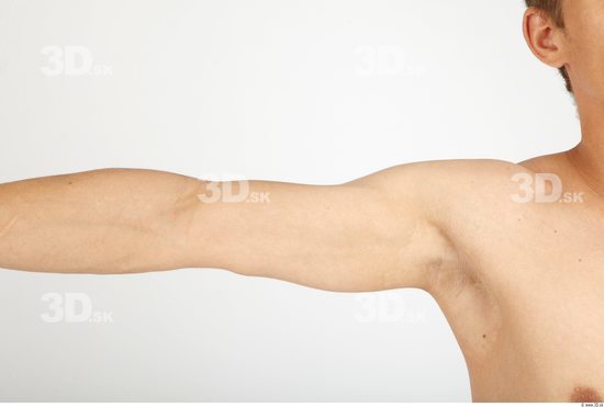 Arm Whole Body Man Nude Casual Slim Studio photo references