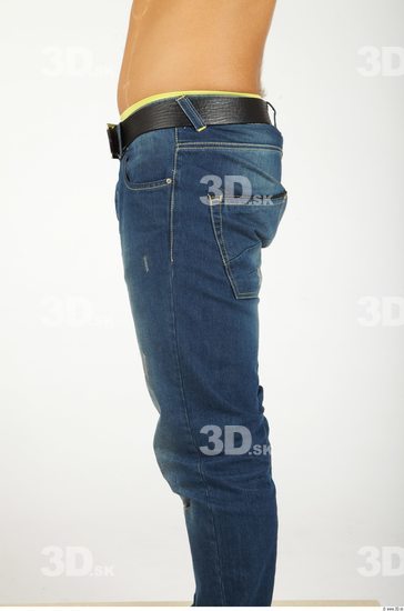 Thigh Whole Body Man Casual Jeans Athletic Studio photo references