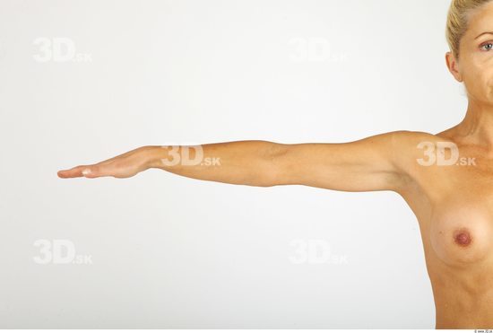 Arm Whole Body Woman Nude Casual Average Studio photo references