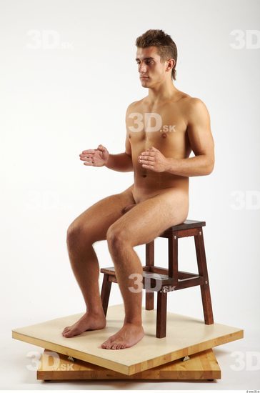 Whole Body Man Artistic poses White Nude Athletic