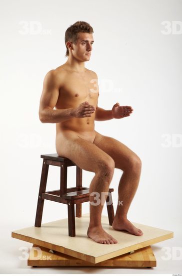 Whole Body Man Artistic poses White Nude Athletic