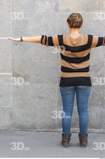 Whole Body Woman T poses White Casual Chubby