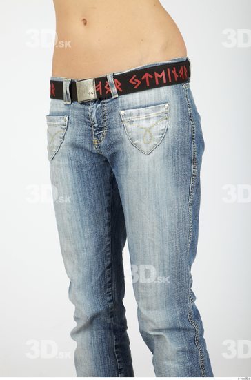 Thigh Whole Body Woman Casual Jeans Slim Studio photo references