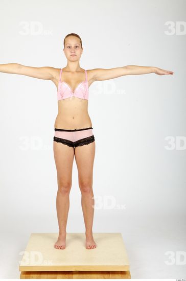 Whole Body Woman T poses Casual Underwear Slim Studio photo references