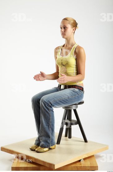 Whole Body Woman Artistic poses White Casual Slim