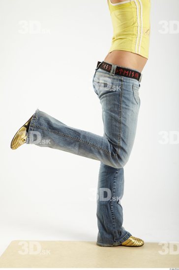 Leg Woman Animation references White Casual Jeans Slim