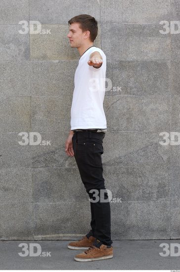 Whole Body Man T poses White Casual Slim