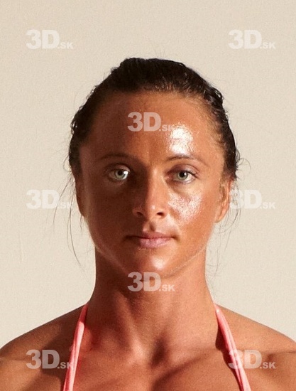 Whole Body Woman Animation references White Sports Swimsuit Muscular Female Studio Poses