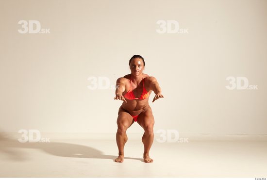 Whole Body Woman Animation references White Sports Swimsuit Muscular