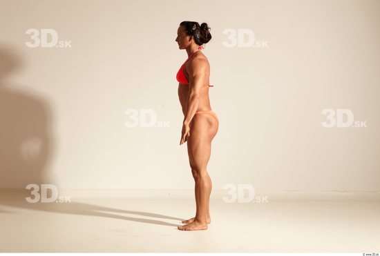 Whole Body Woman Animation references White Sports Swimsuit Muscular