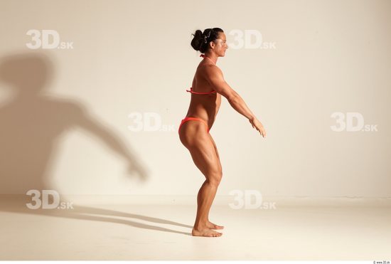 Whole Body Woman Animation references White Sports Swimsuit Muscular