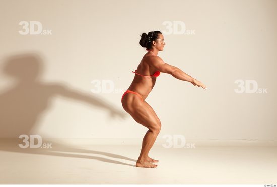 Whole Body Woman Animation references White Sports Swimsuit Muscular