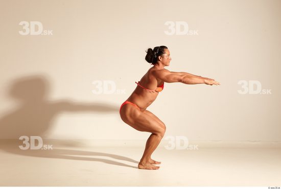 Whole Body Woman Animation references White Sports Swimsuit Muscular