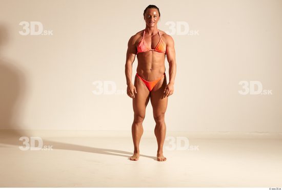 Whole Body Woman Animation references White Sports Swimsuit Muscular