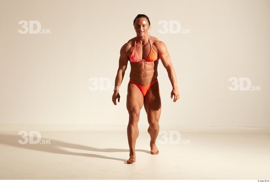 Whole Body Woman Animation references White Sports Swimsuit Muscular