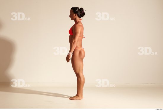 Whole Body Woman Animation references White Sports Swimsuit Muscular