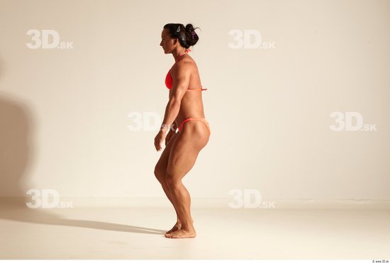 Whole Body Woman Animation references White Sports Swimsuit Muscular