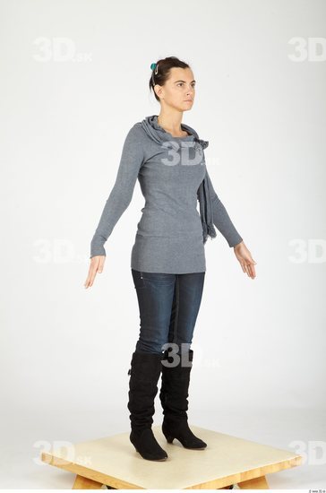 Whole Body Woman Casual Slim Studio photo references