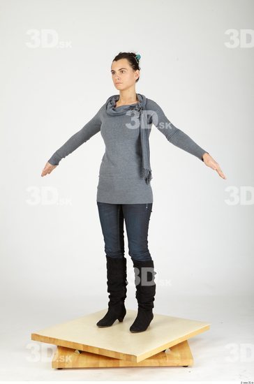 Whole Body Woman Casual Slim Studio photo references