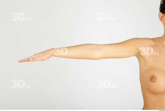 Arm Whole Body Woman Nude Casual Slim Studio photo references