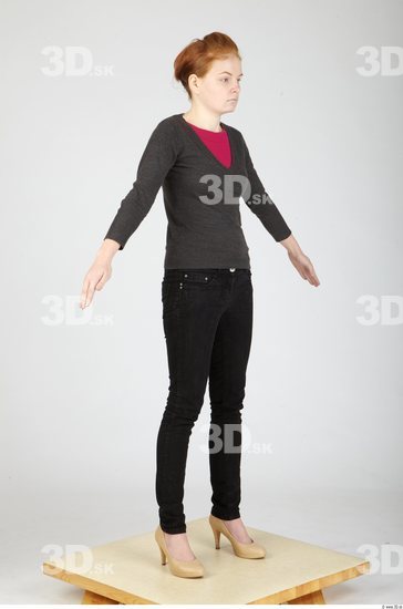 Whole Body Woman Casual Slim Studio photo references