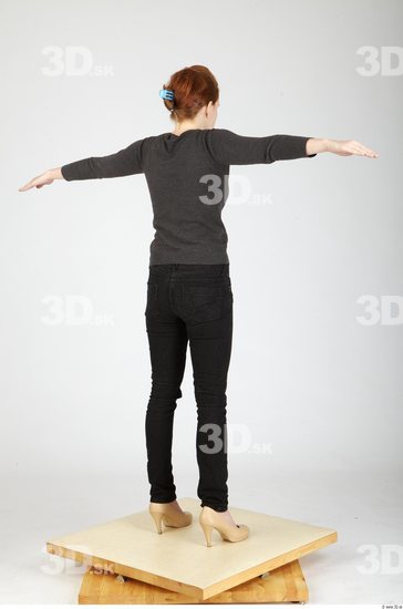 Whole Body Woman T poses Casual Slim Studio photo references