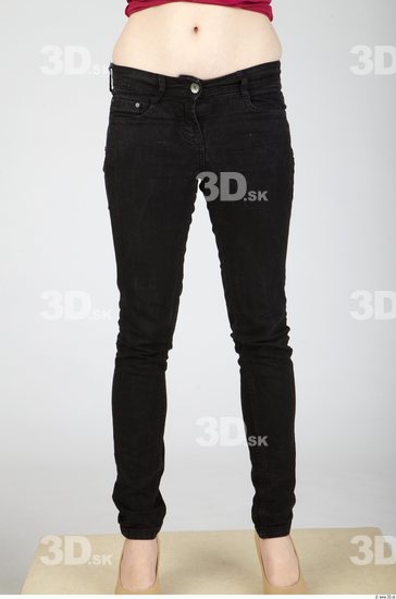 Leg Whole Body Woman Casual Jeans Slim Studio photo references