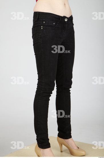 Leg Whole Body Woman Casual Jeans Slim Studio photo references