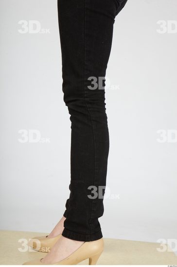 Calf Whole Body Woman Casual Jeans Slim Studio photo references