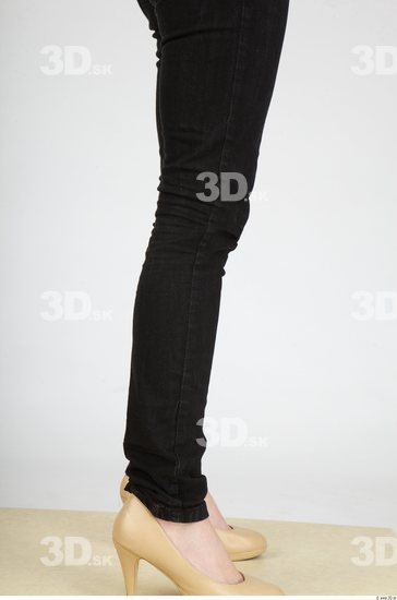 Calf Whole Body Woman Casual Jeans Slim Studio photo references