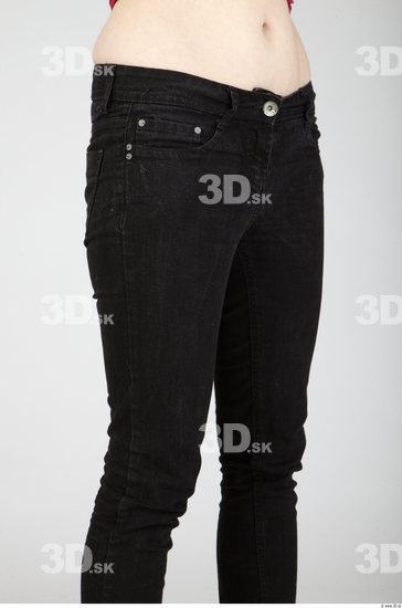 Thigh Whole Body Woman Casual Jeans Slim Studio photo references