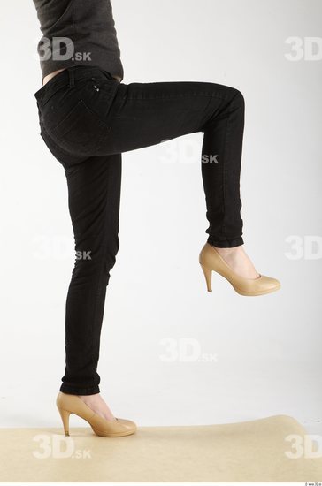 Leg Woman Animation references White Casual Jeans Slim