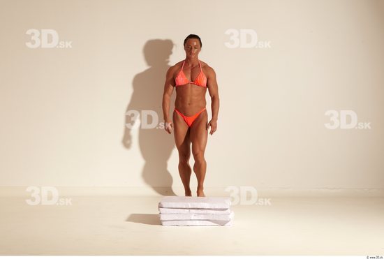 Whole Body Woman Animation references White Sports Swimsuit Muscular