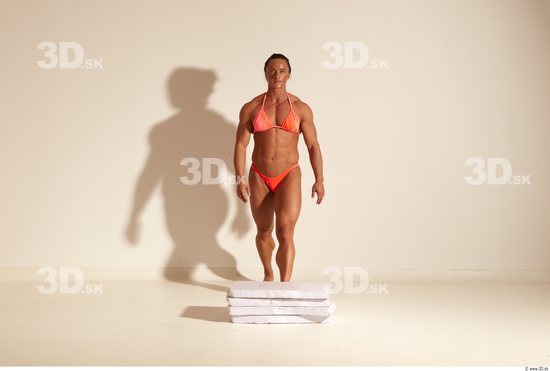 Whole Body Woman Animation references White Sports Swimsuit Muscular