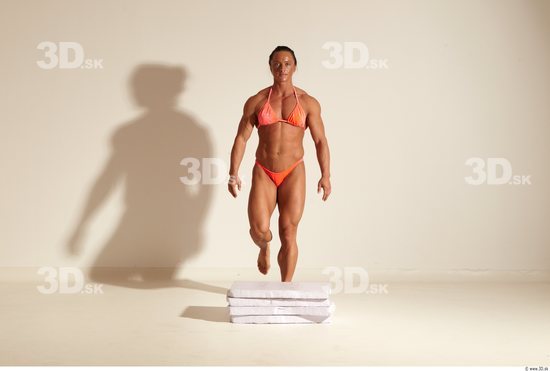 Whole Body Woman Animation references White Sports Swimsuit Muscular