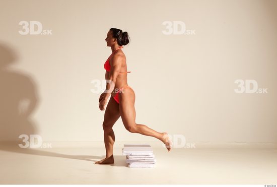 Whole Body Woman Animation references White Sports Swimsuit Muscular