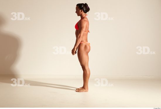 Whole Body Woman Animation references White Sports Swimsuit Muscular