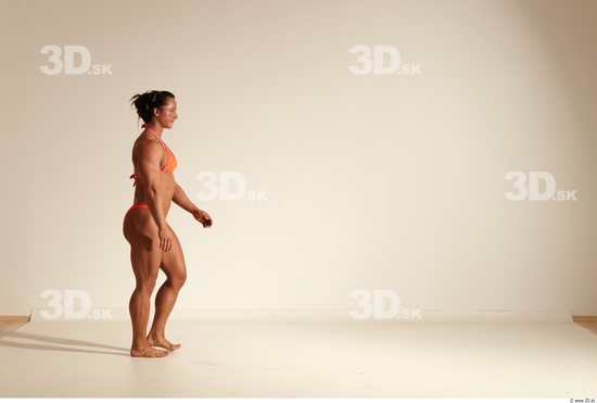 Whole Body Woman Animation references White Sports Swimsuit Muscular