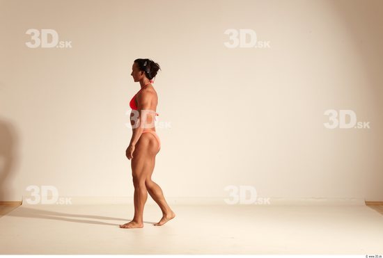 Whole Body Woman Animation references White Sports Swimsuit Muscular