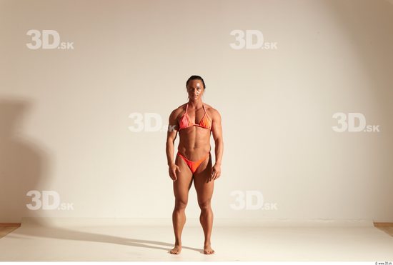 Whole Body Woman Animation references White Sports Swimsuit Muscular